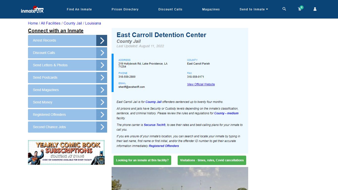 East Carroll Detention Center - Inmate Locator - Lake Providence, LA