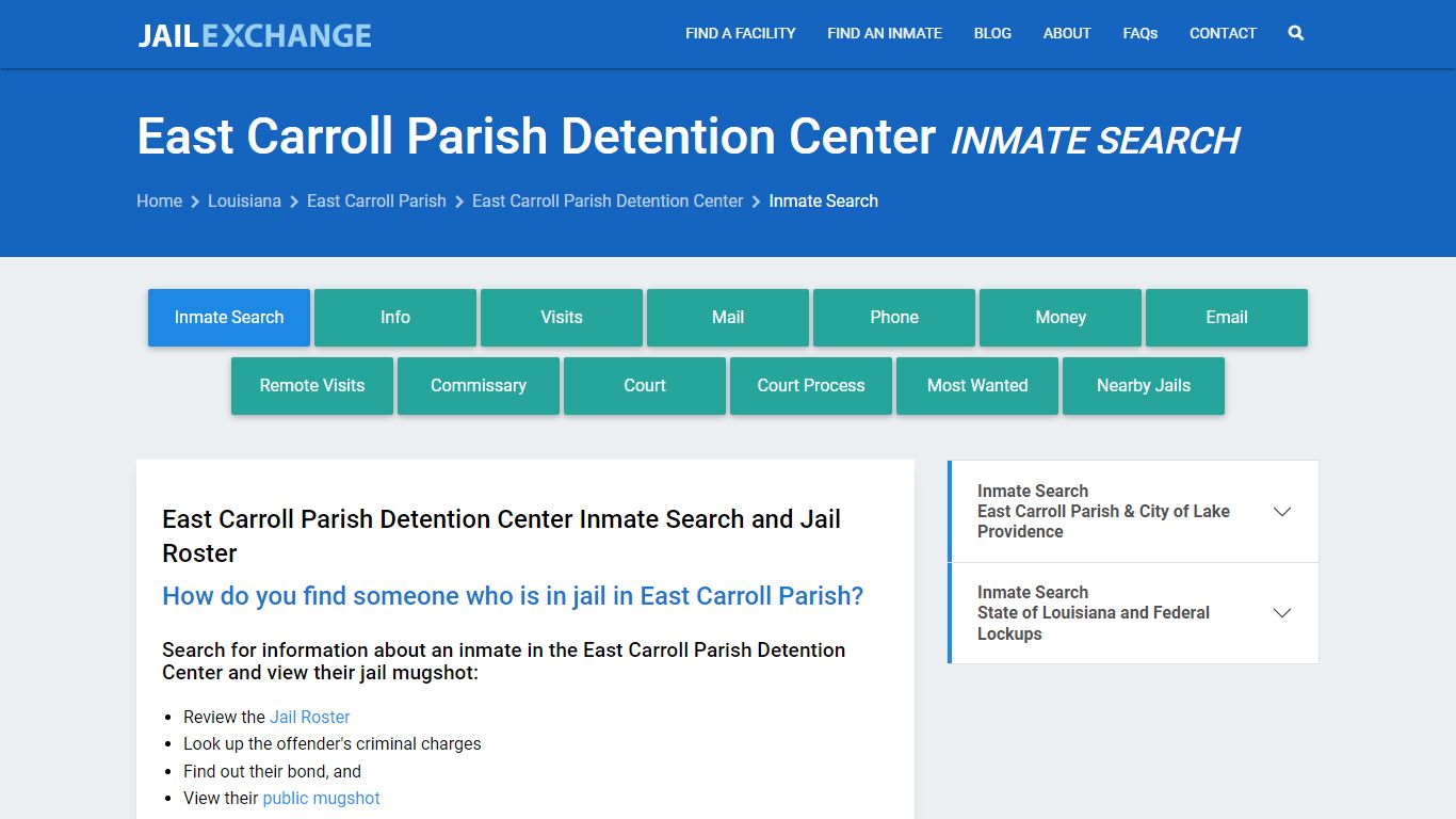 East Carroll Parish Detention Center Inmate Search - Jail Exchange